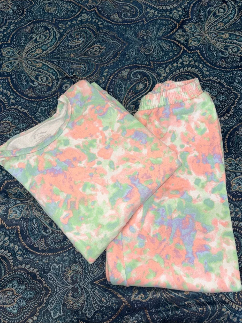 Cat & Jack Pastel Tie-Dye Pink Green Blue Kids Matching Set
